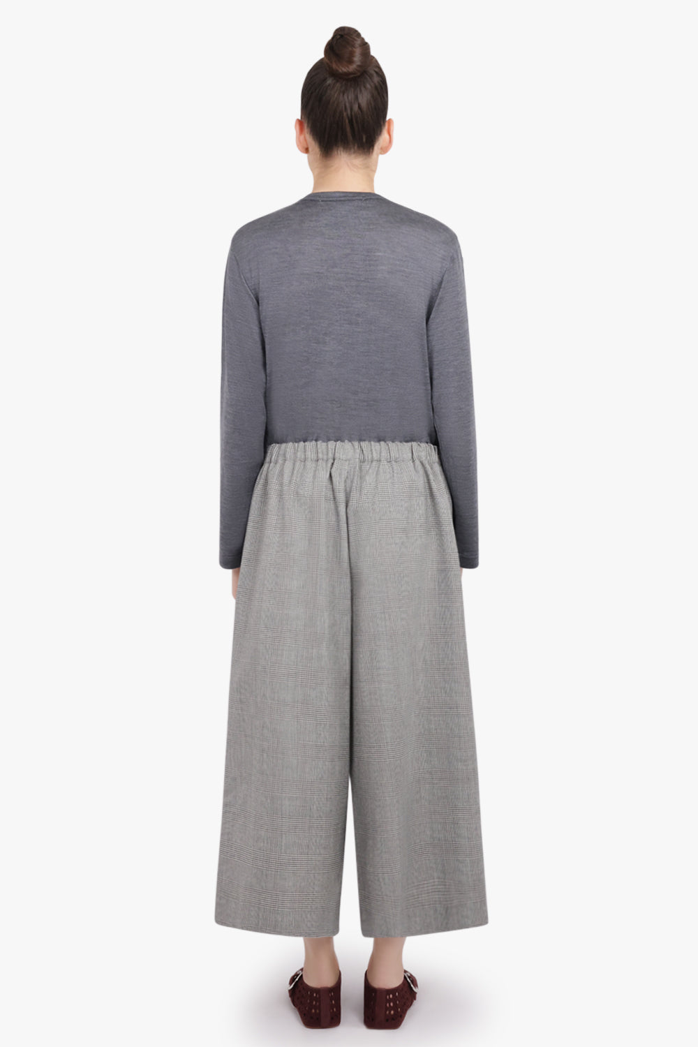 COMME DES GARCONS RTW Crew Neck L\S  Top with Knot Ribbon Detail | Grey