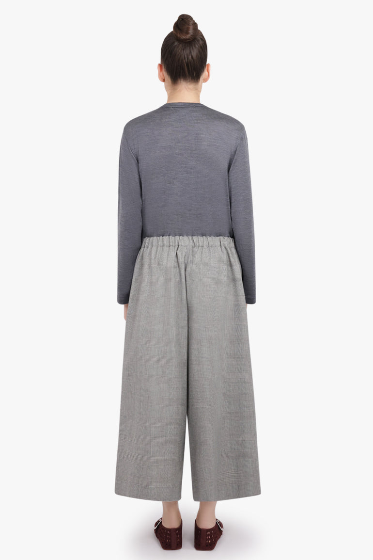COMME DES GARCONS RTW Crew Neck L\S  Top with Knot Ribbon Detail | Grey