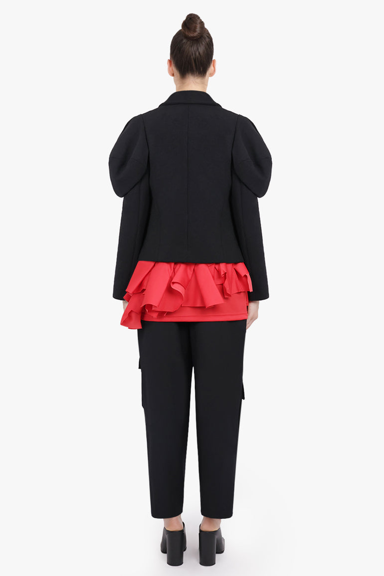 COMME DES GARCONS RTW Exaggerated Puff Sleeve Button Up Jacket | Black