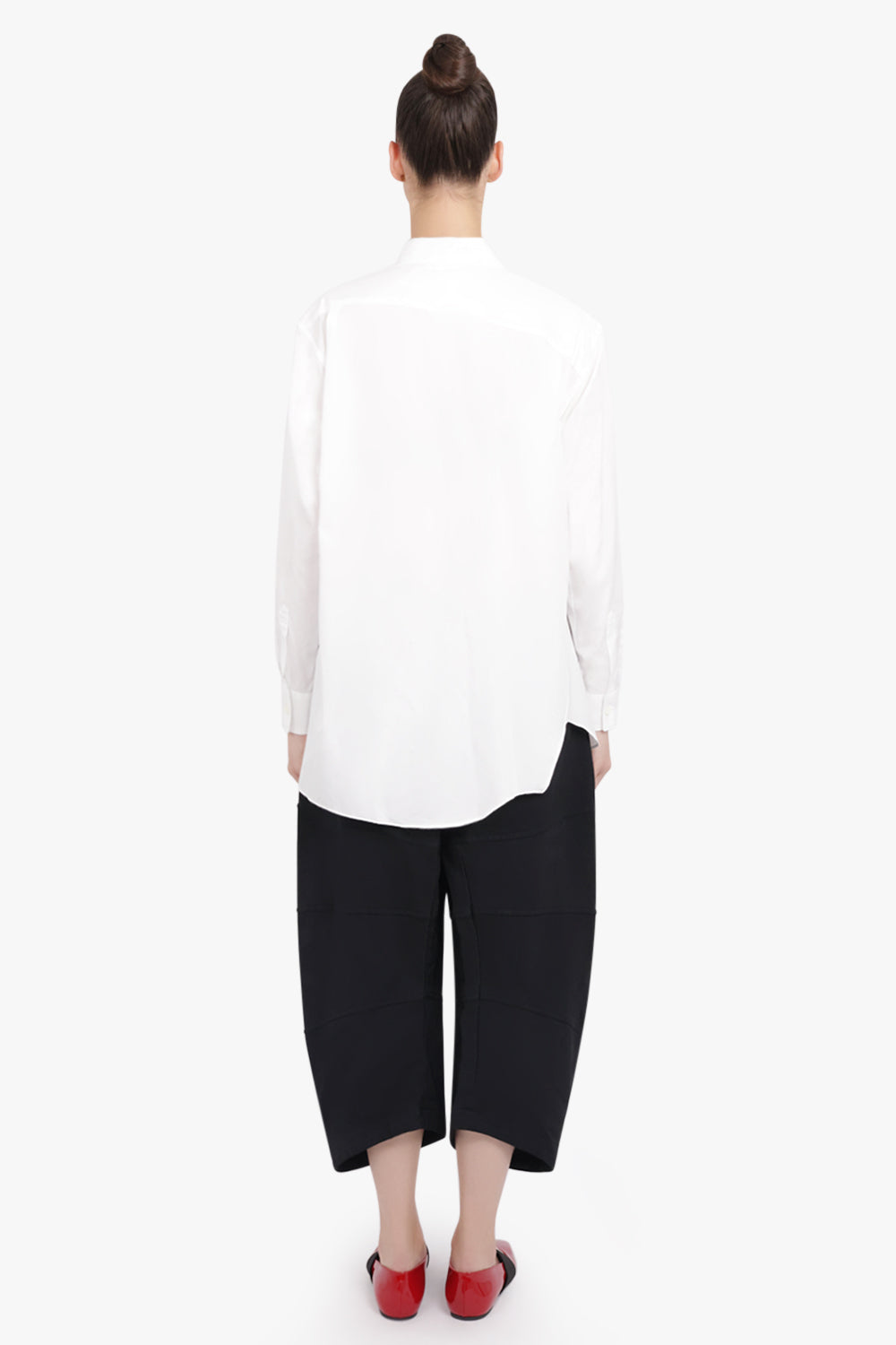 COMME DES GARCONS RTW Asymmetric Deconstruct L/S Shirt | White