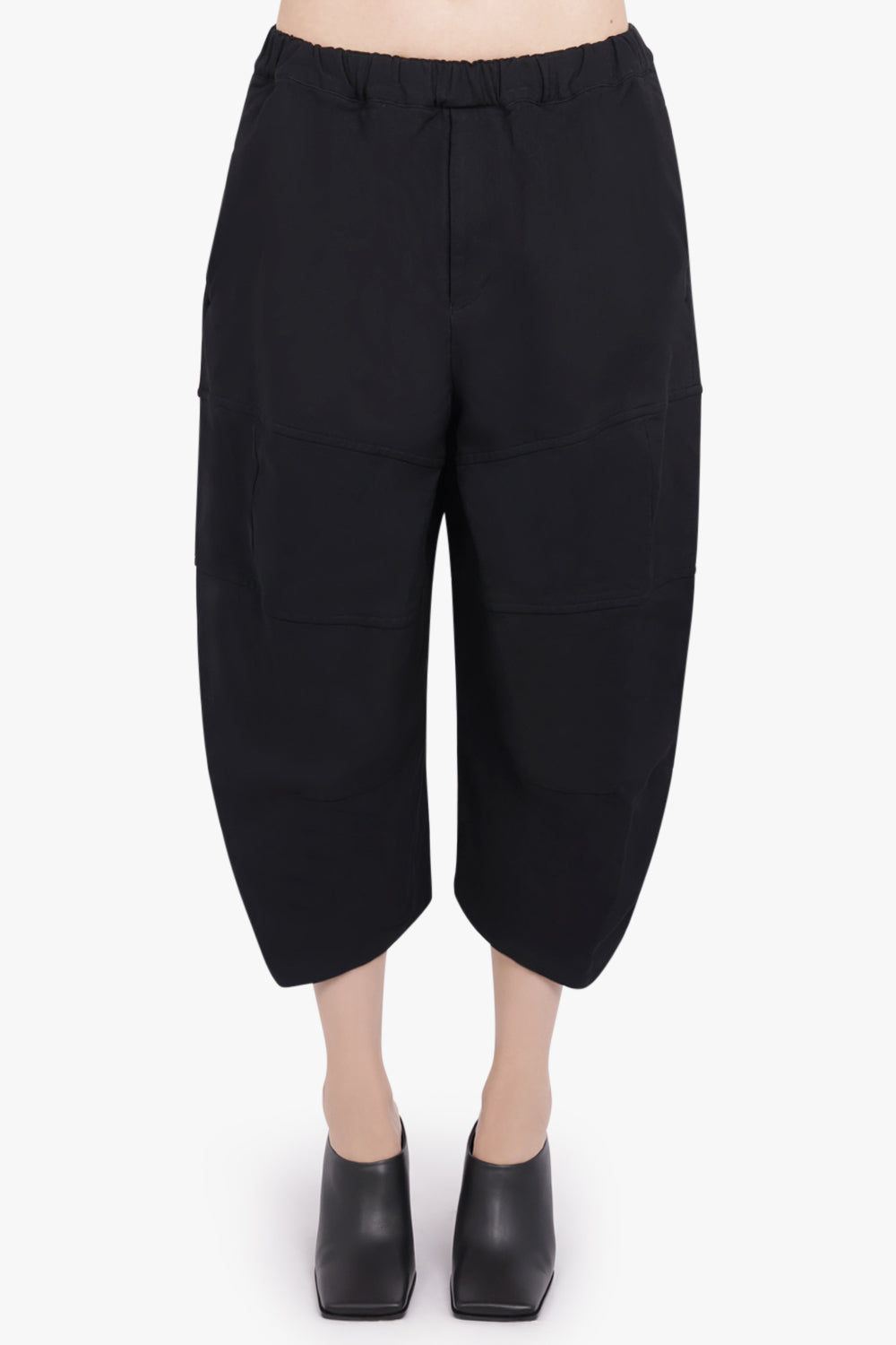 COMME DES GARCONS BLACK RTW Panelled Elastic Waist Crop Leg Pant | Black