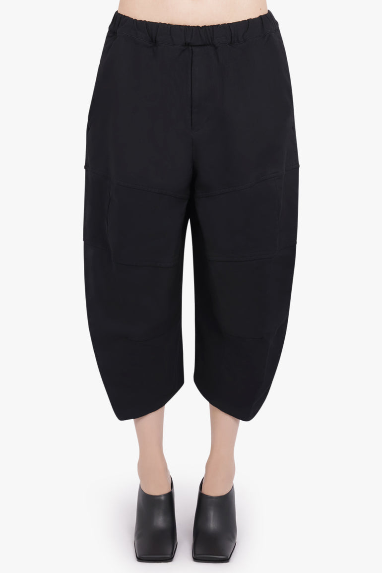 COMME DES GARCONS BLACK RTW Panelled Elastic Waist Crop Leg Pant | Black
