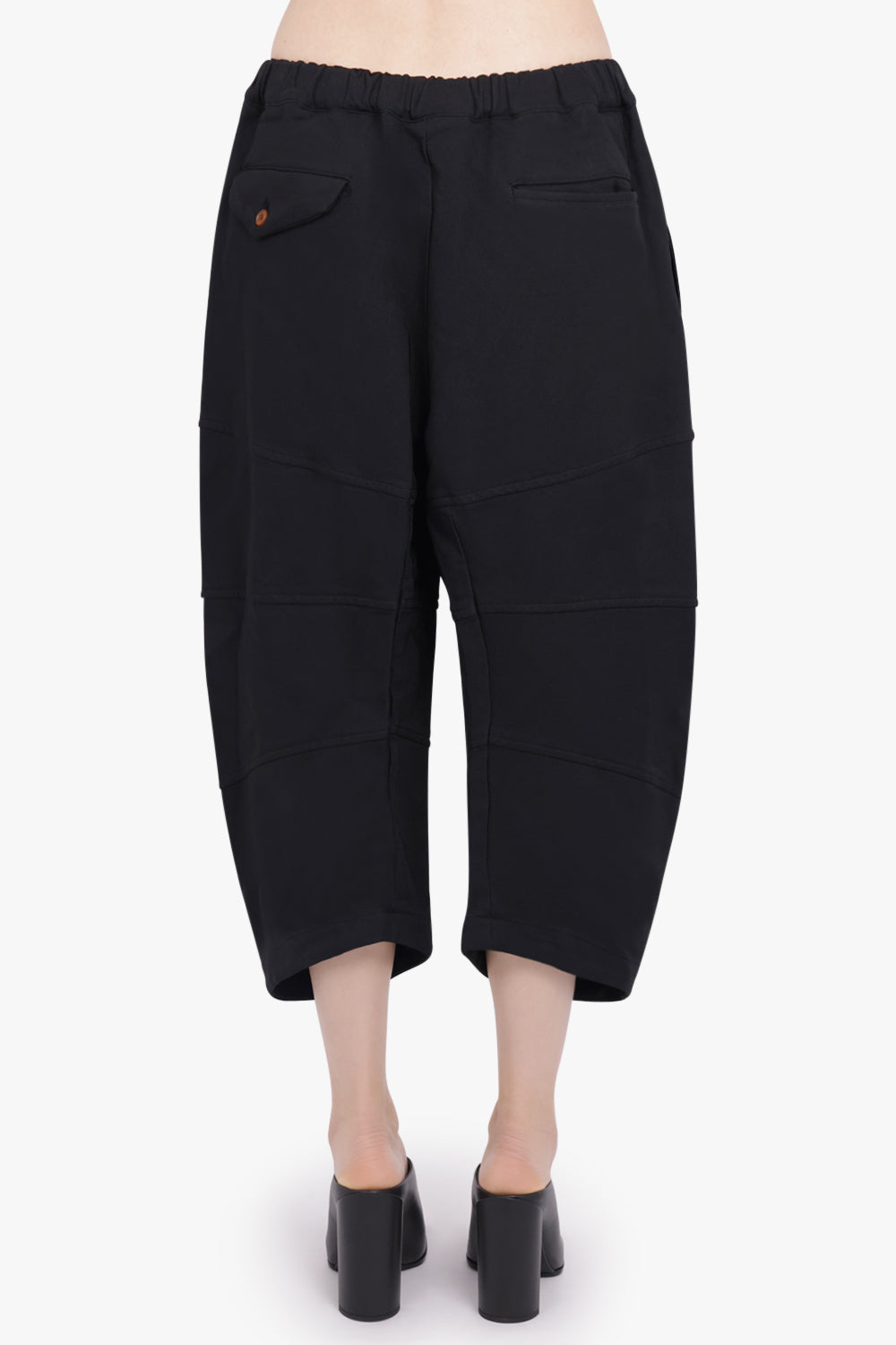 COMME DES GARCONS BLACK RTW Panelled Elastic Waist Crop Leg Pant | Black