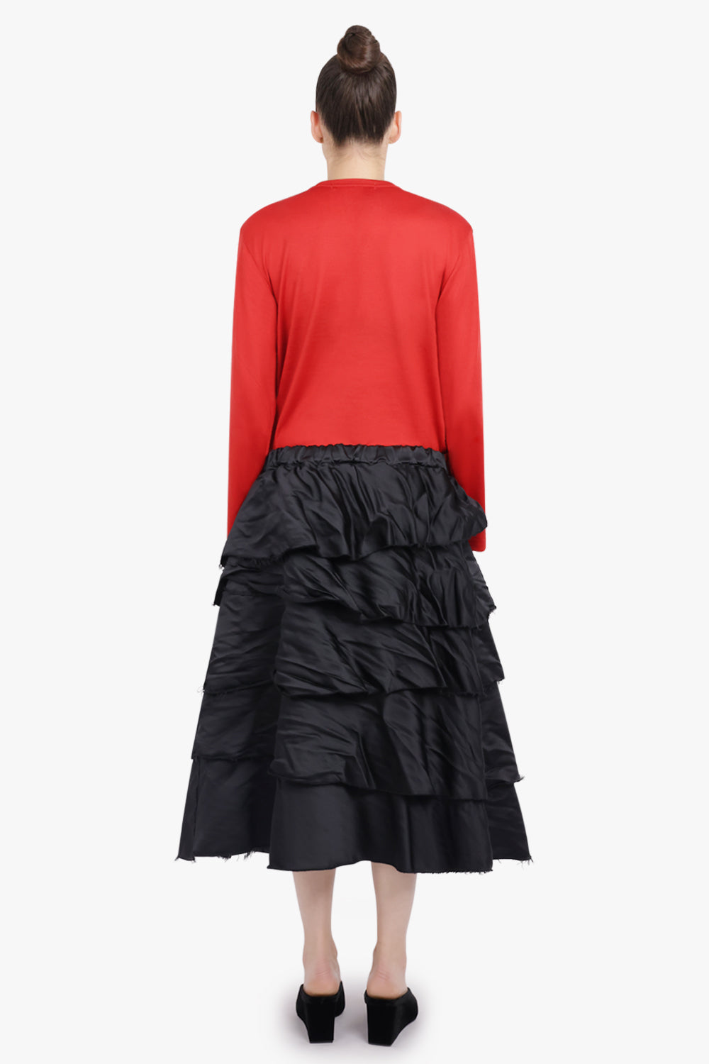 COMME DES GARCONS RTW Crew Neck L\S  Top with Knot Ribbon Detail | Red
