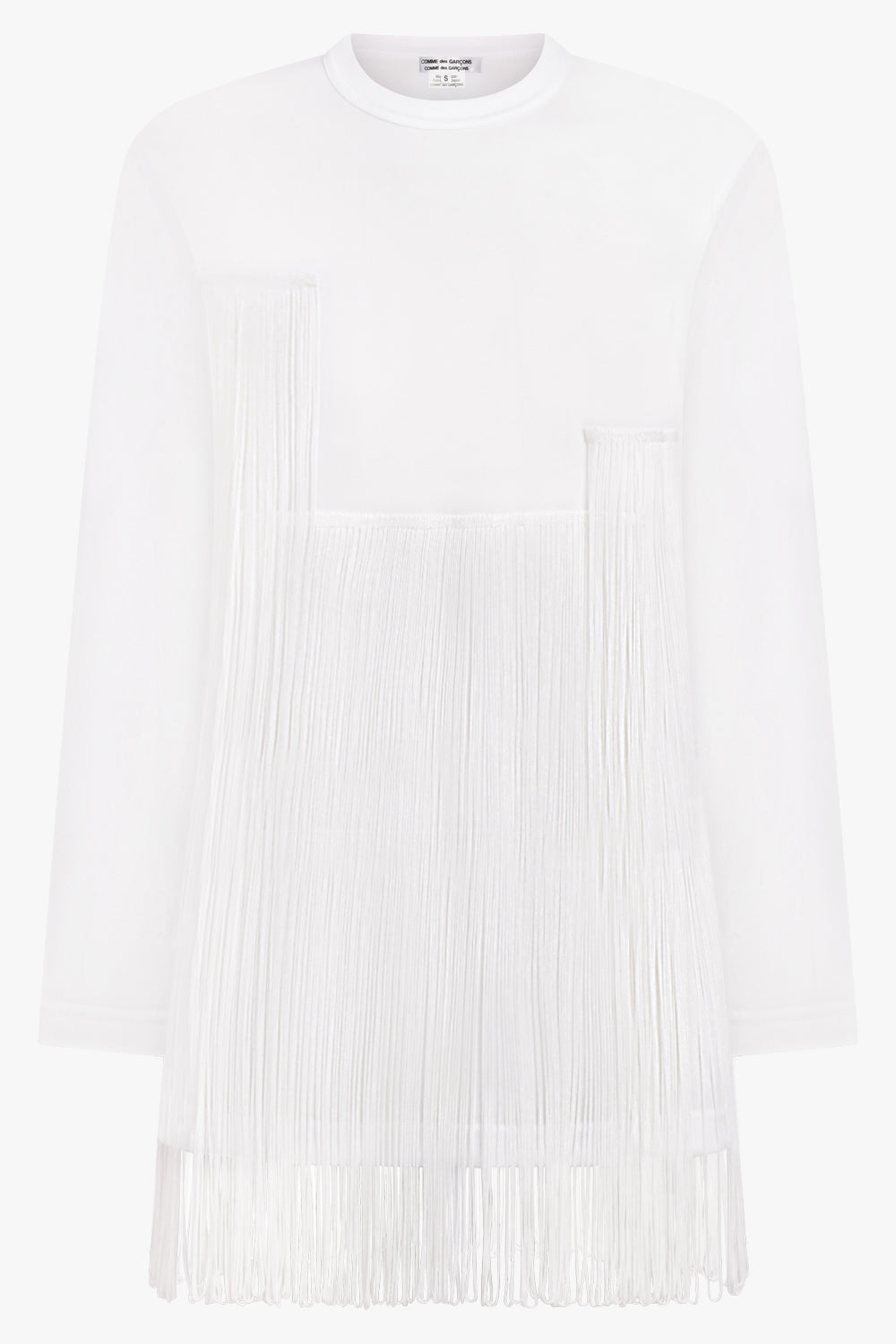 COMME DES GARCONS RTW Crew Neck L\S Top with Tassel Detail | White