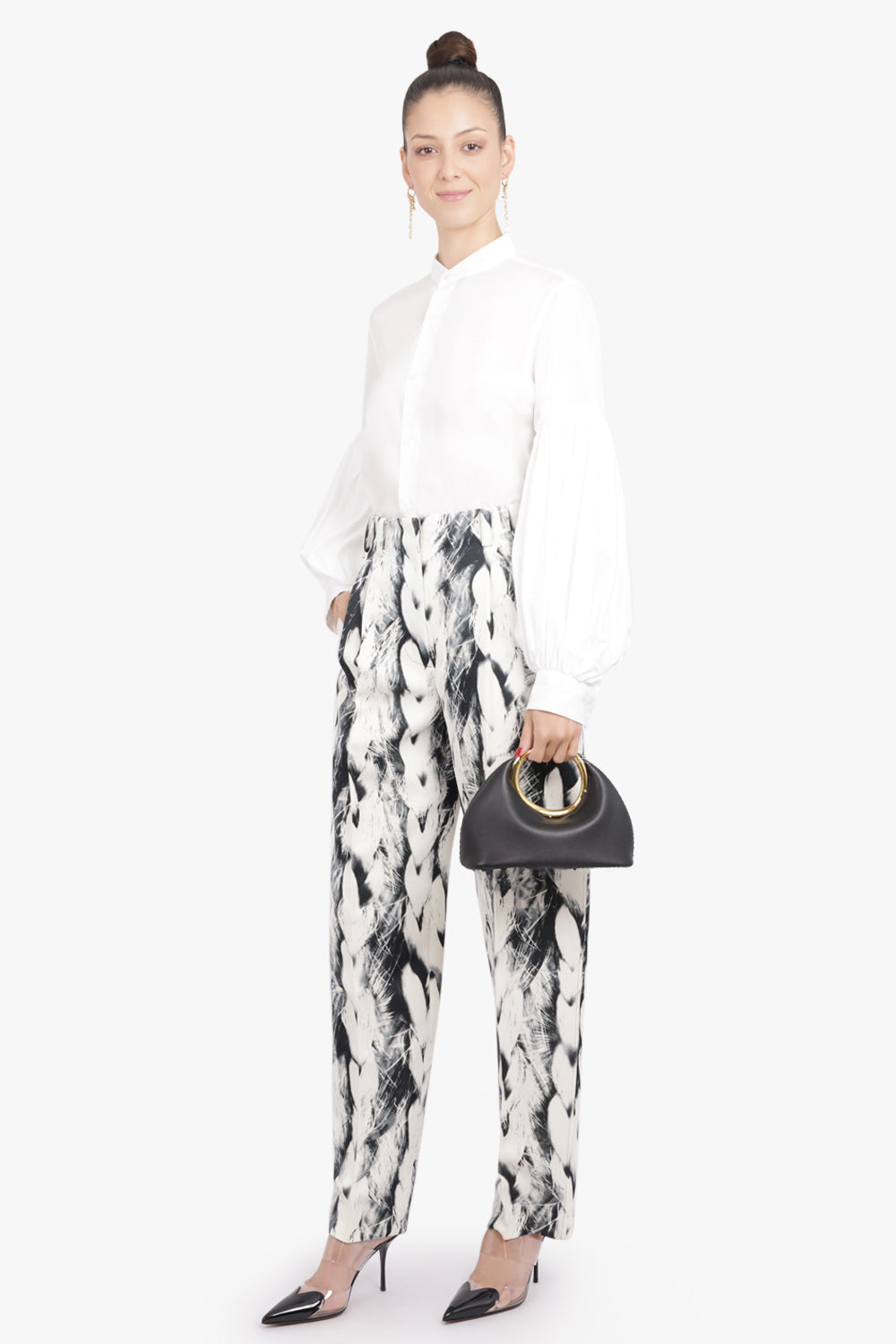 NOIR KEI NINOMIYA RTW Ruched Balloon L/S Shirt | White