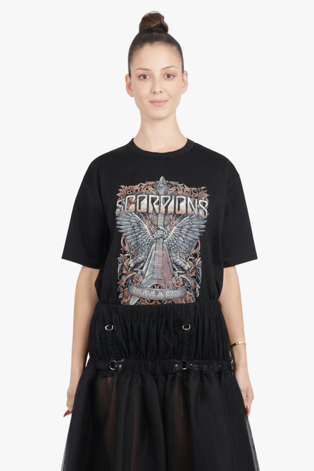 JUNYA WATANABE RTW Scorpions Print S/S T-Shirt | Black/Multi