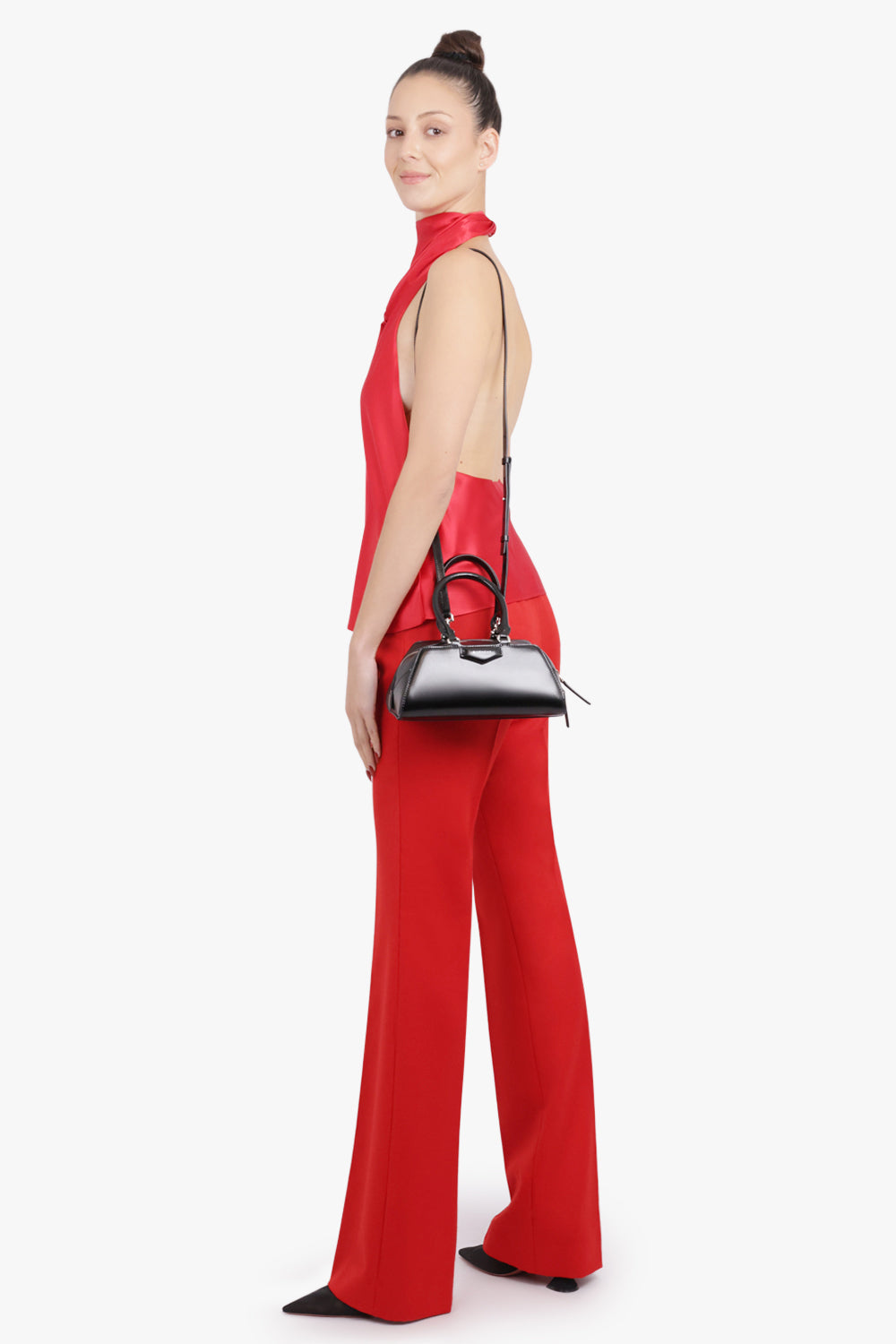 GIVENCHY BAGS BLACK / Black Antigona Mini East West Cube Handbag | Black