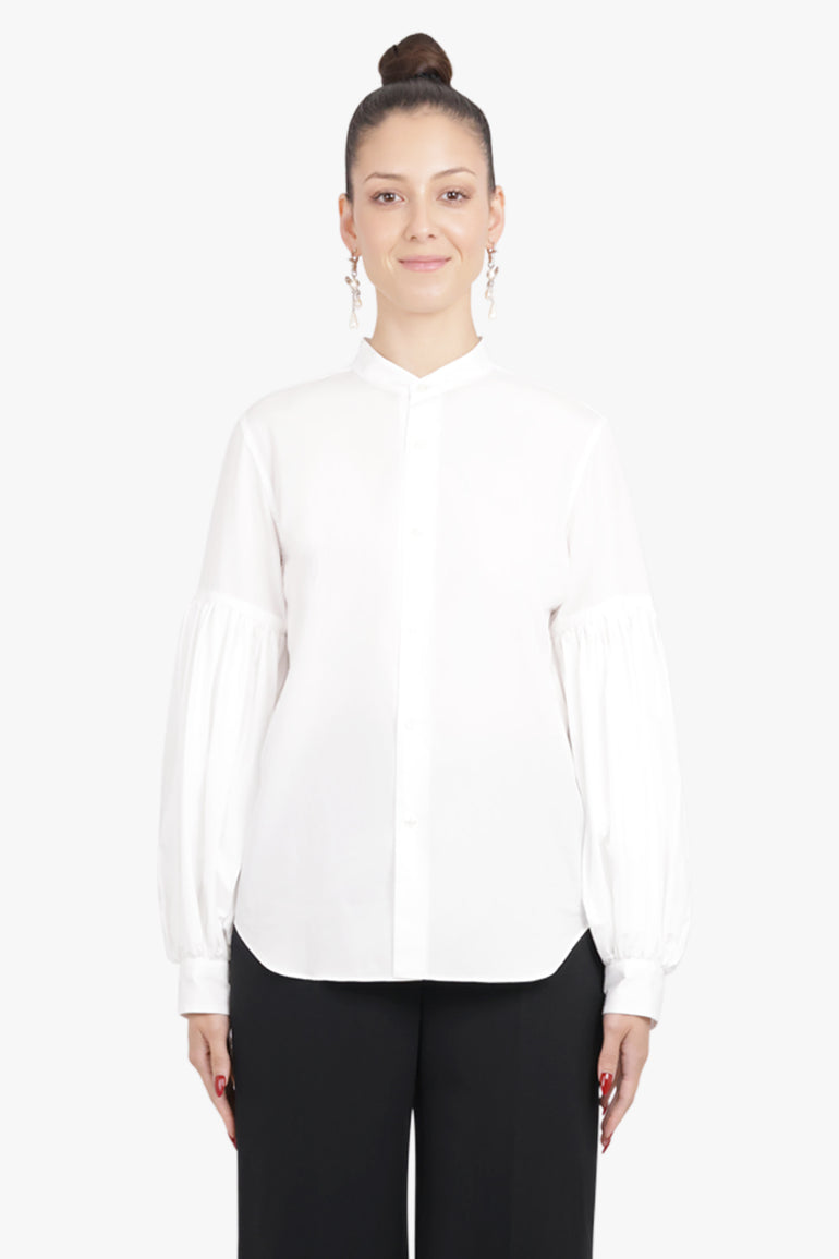 NOIR KEI NINOMIYA RTW Ruched Balloon L/S Shirt | White