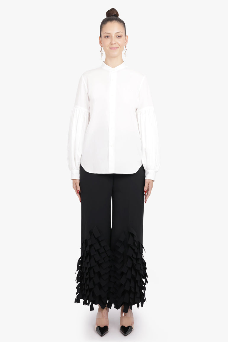 NOIR KEI NINOMIYA RTW Ruched Balloon L/S Shirt | White