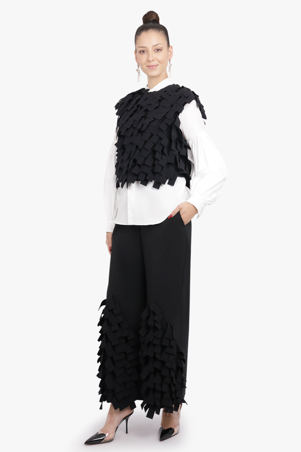 NOIR KEI NINOMIYA RTW Ruched Balloon L/S Shirt | White