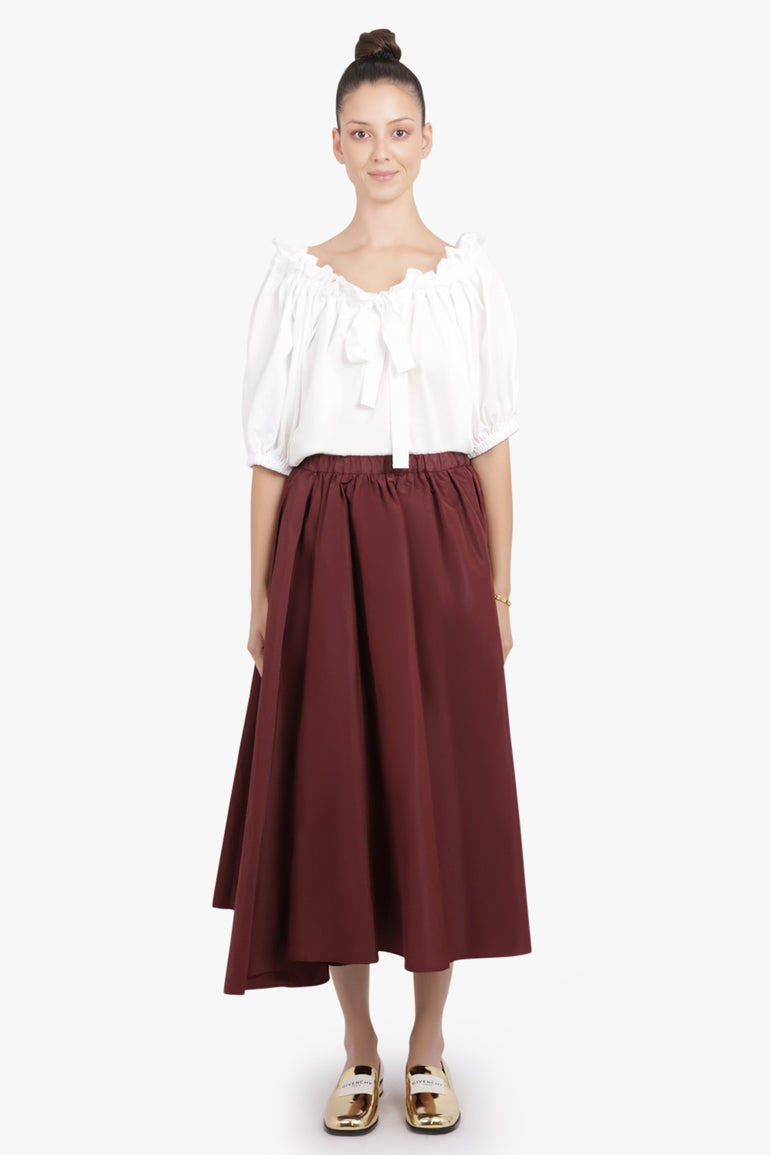 PATOU RTW Iconic S/S Tie Neck Blouse | White