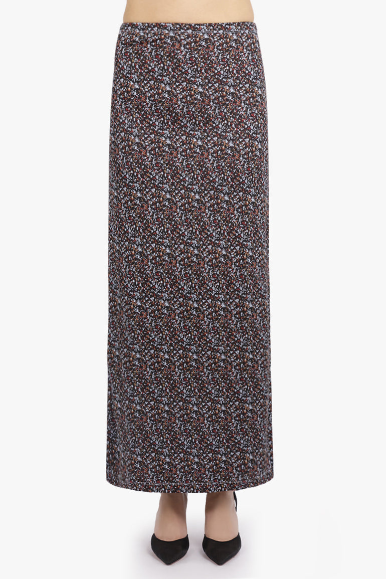 RABANNE RTW Geo Print Midi Skirt | Black/Blue/Red