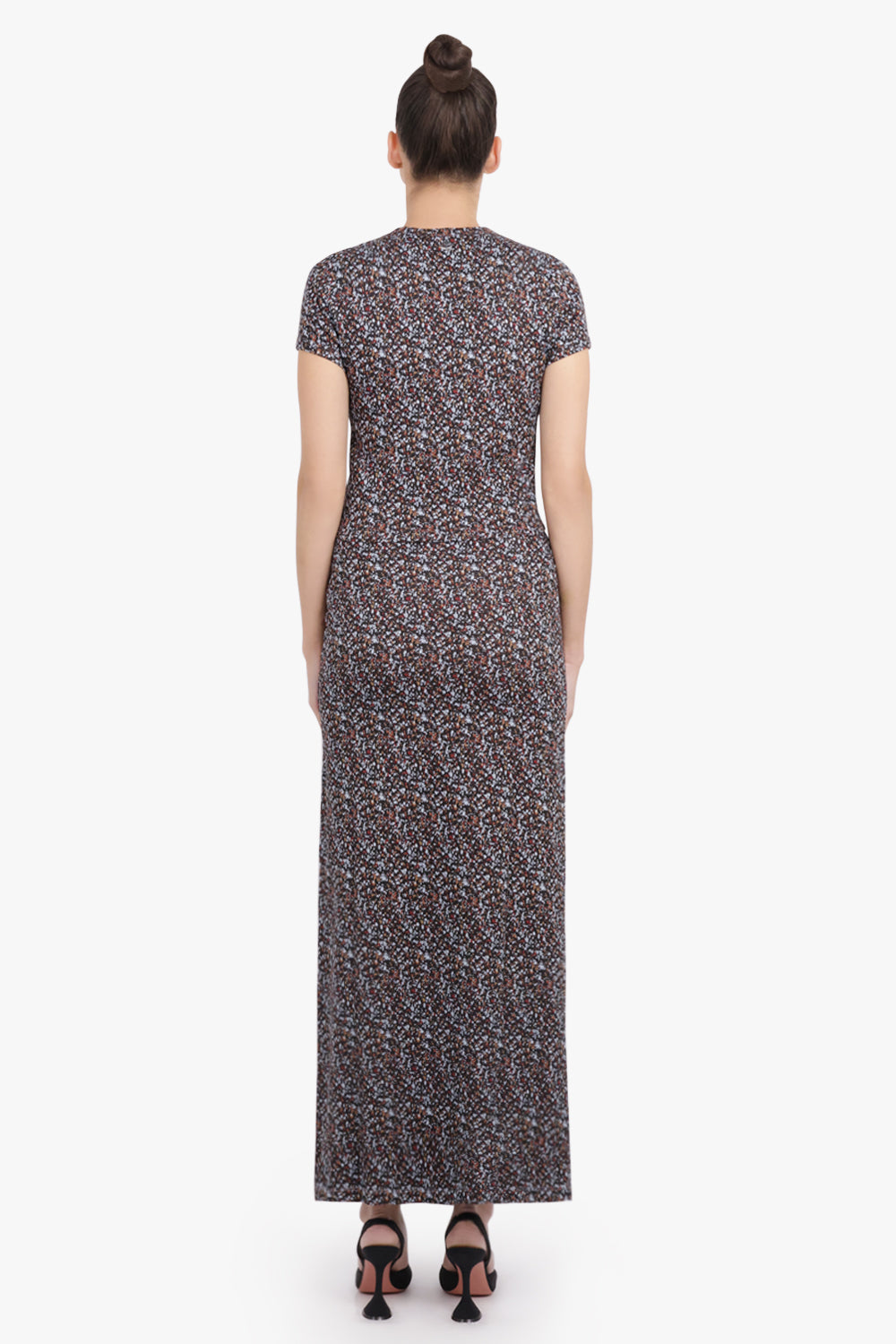 RABANNE RTW Geo Print Cap Sleeve Top | Black/Blue/Red