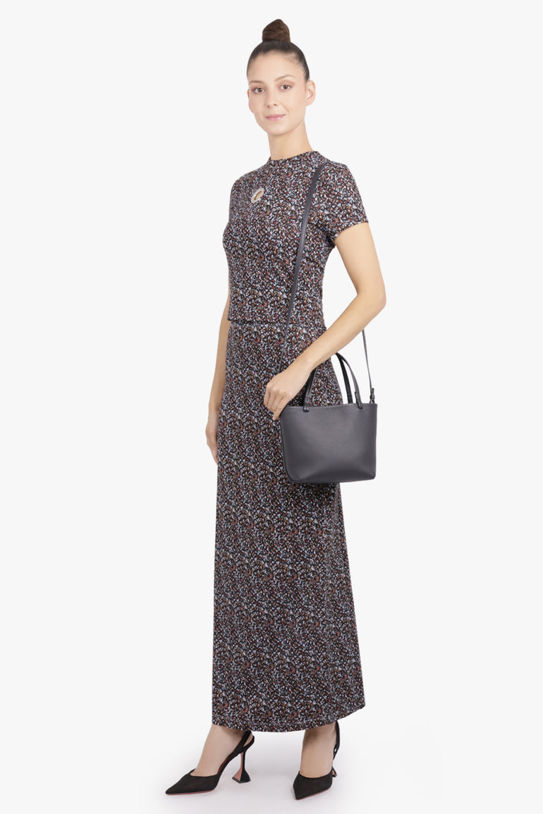 RABANNE RTW Geo Print Midi Skirt | Black/Blue/Red