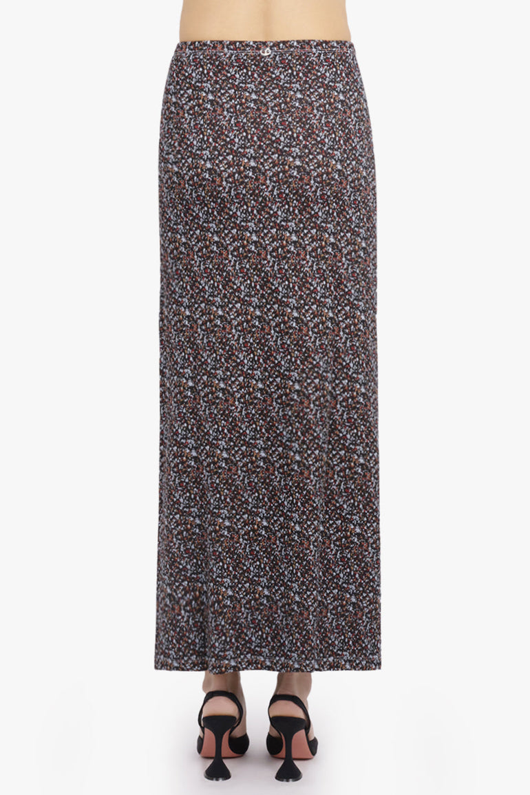 RABANNE RTW Geo Print Midi Skirt | Black/Blue/Red