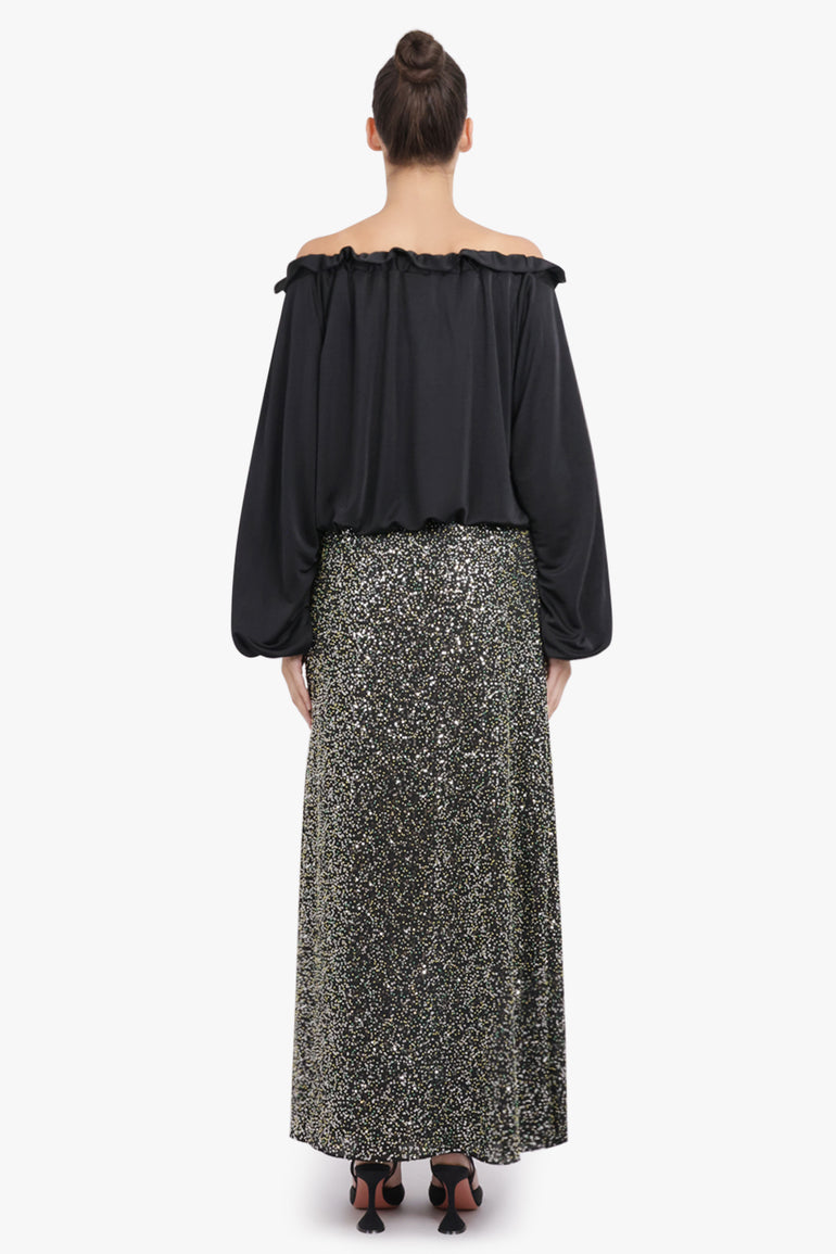 PATOU RTW Iconic Tie Neck Blouse | Black