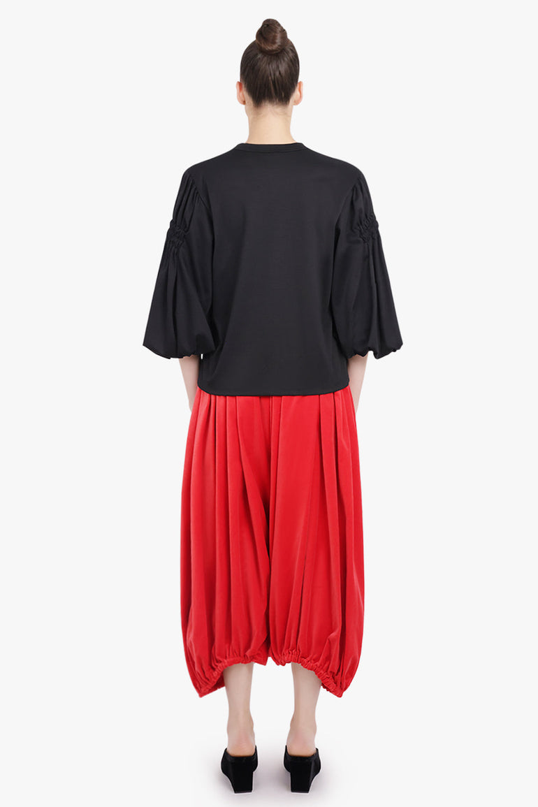 NOIR KEI NINOMIYA RTW Exaggerated Puff 3/4 Sleeve Top | Black