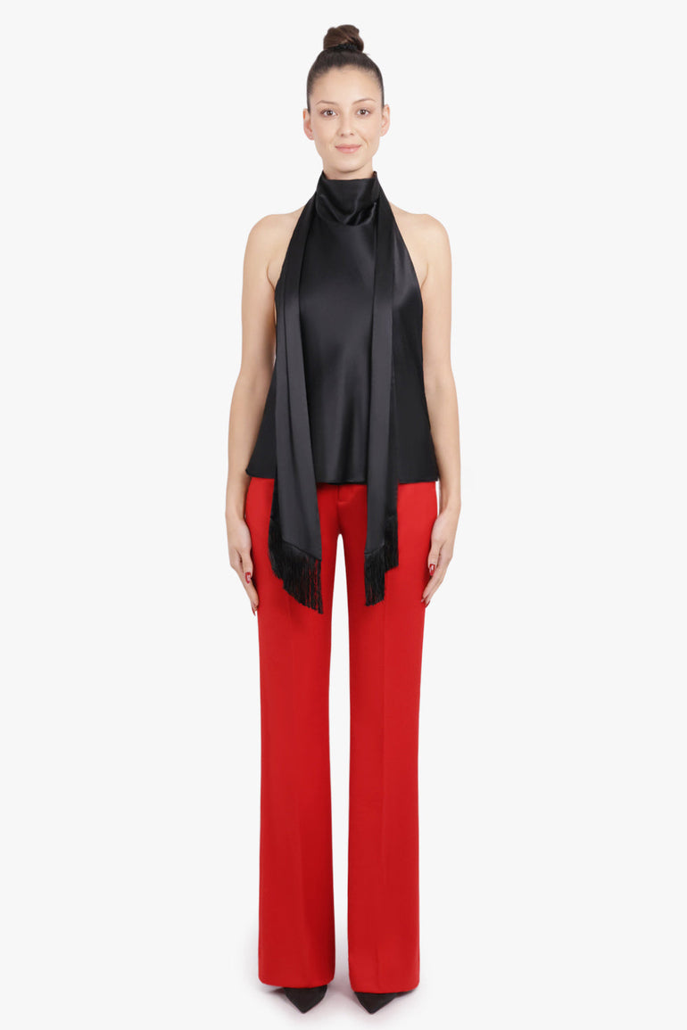 NINA RICCI RTW Halterneck Top With Scarf Neck | Black