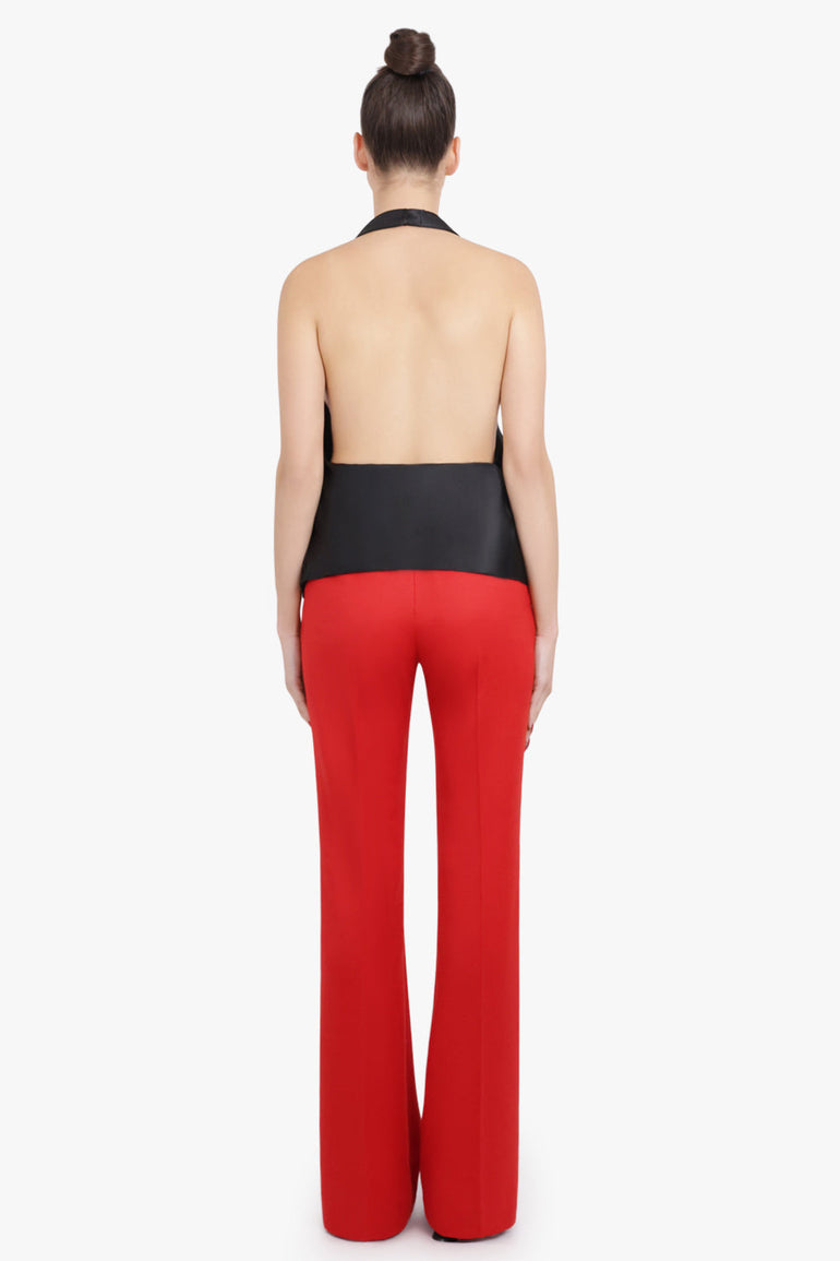 NINA RICCI RTW Halterneck Top With Scarf Neck | Black