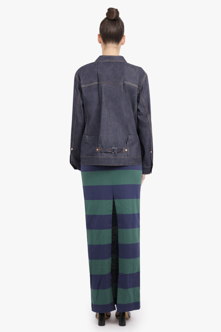 SACAI RTW Pocket Detail Peplum Denim Jacket | Indigo Blue