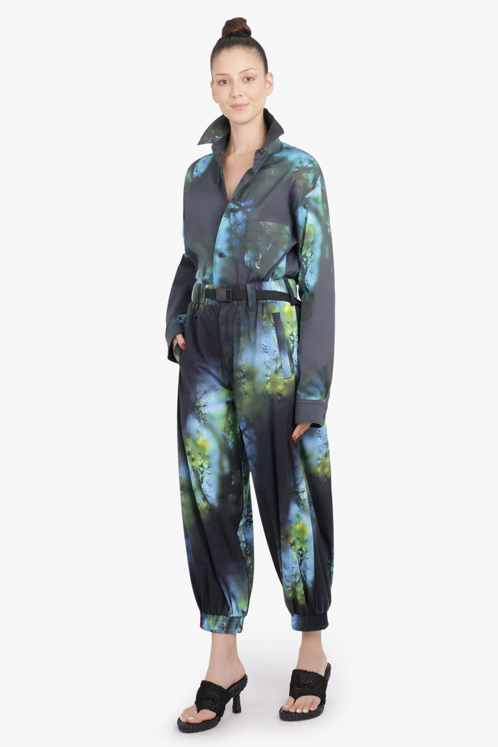 Y-3 RTW Blurred Photo Print L/S Shirt | Black/Blue/Green