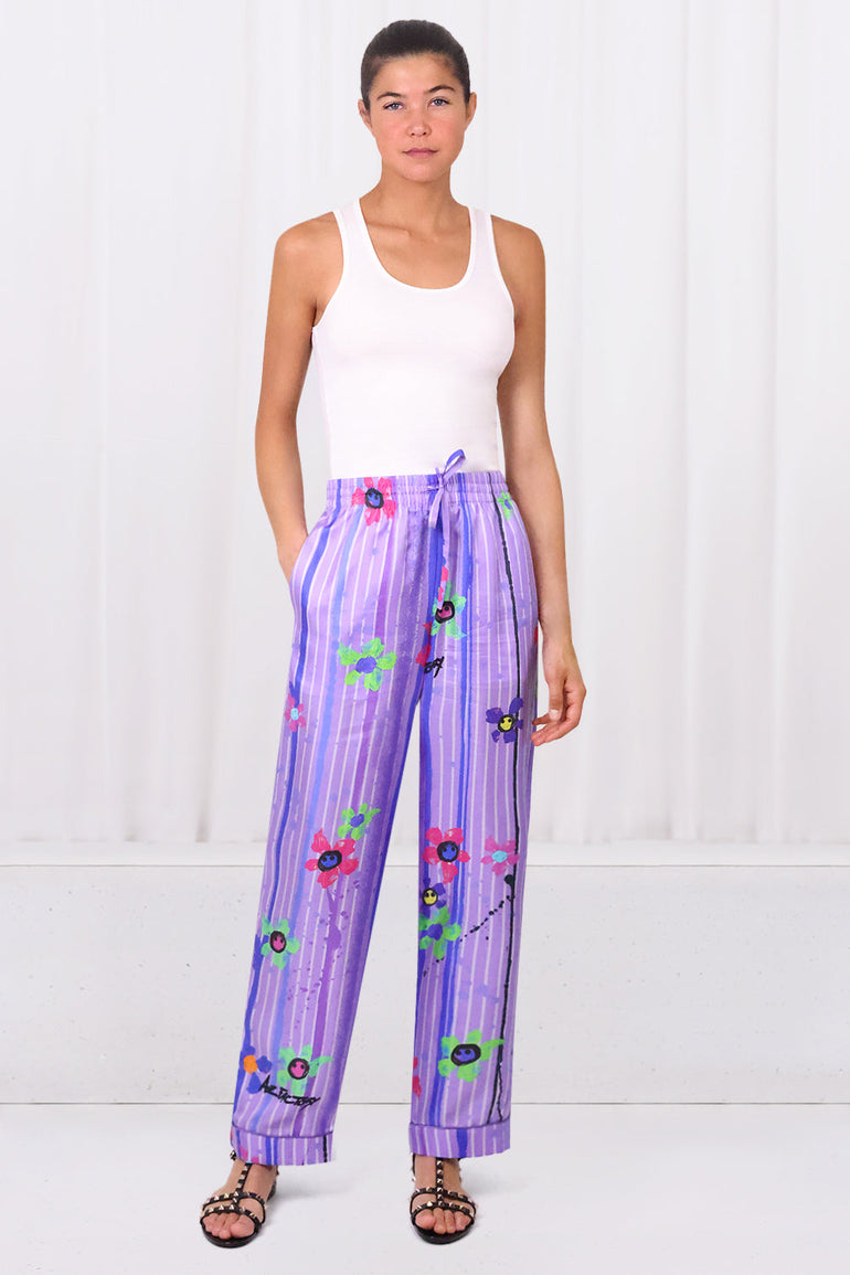 AZ FACTORY RTW Silk Twill Pyjama Pants | Splash Purple