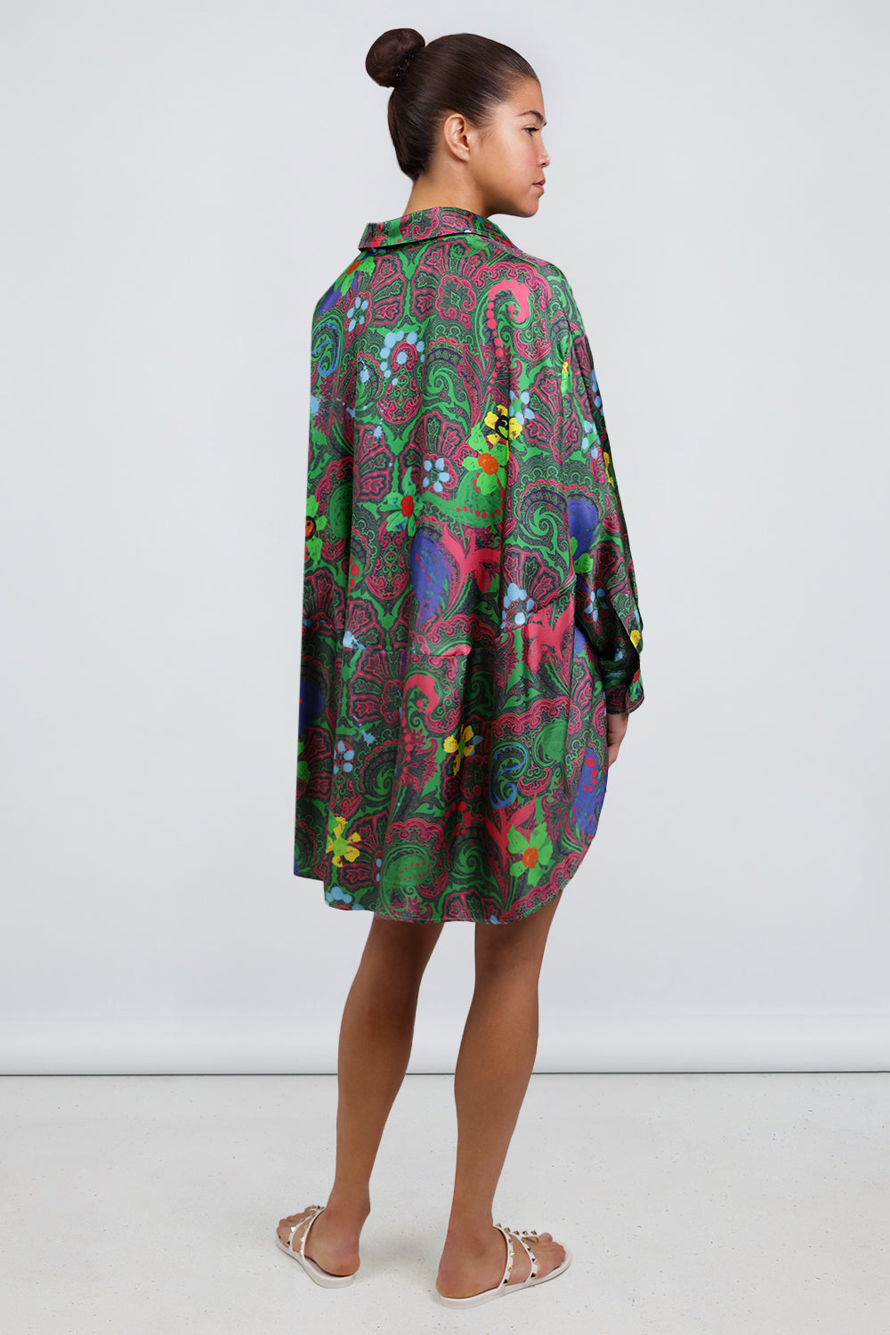 AZ FACTORY RTW Silk Twill Shirt Dress | Motly Paisley