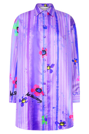 AZ FACTORY RTW Silk Twill Shirt Dress | Splash Purple