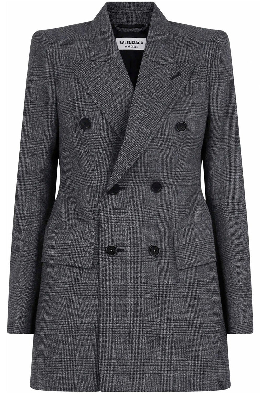 BALENCIAGA RTW HOURGLASS PRINCE OF WALES CHECK BLAZER | GREY