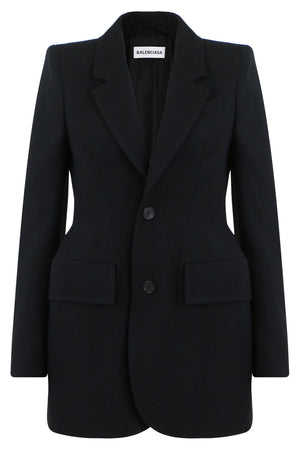 BALENCIAGA RTW HOURGLASS SINGLE BREASTED BLAZER | BLACK