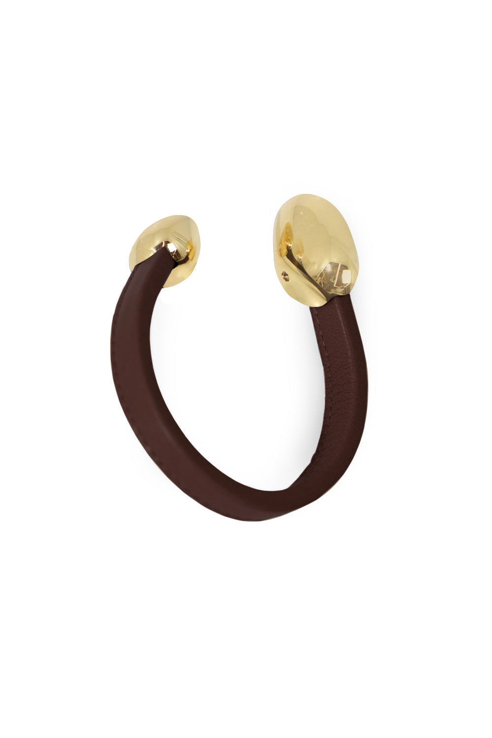 BOTTEGA VENETA ACCESSORIES GOLD LEATHER CUFF BARK/GOLD