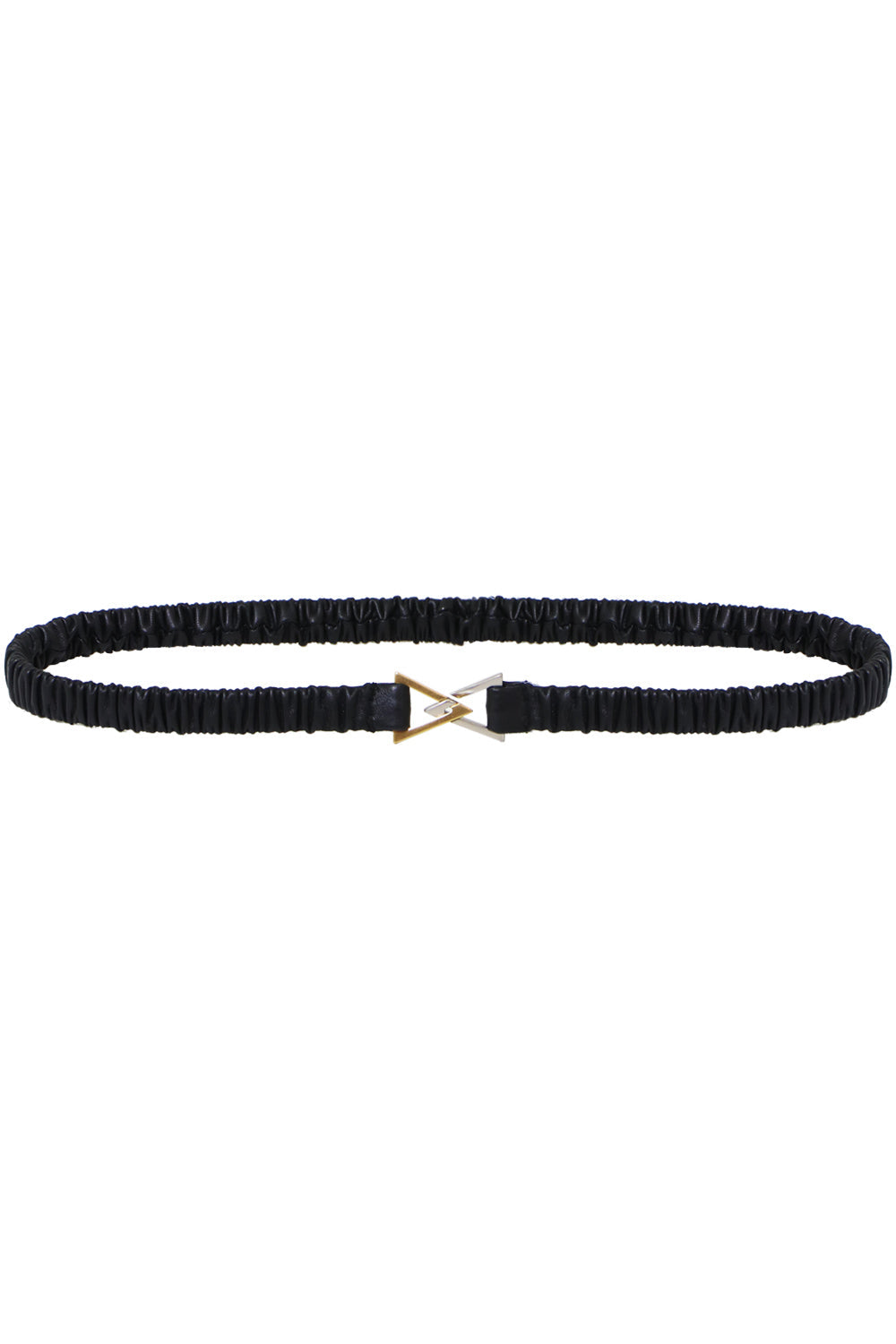 BOTTEGA VENETA ACCESSORIES RUCHED LEATHER BELT 19MM BLACK
