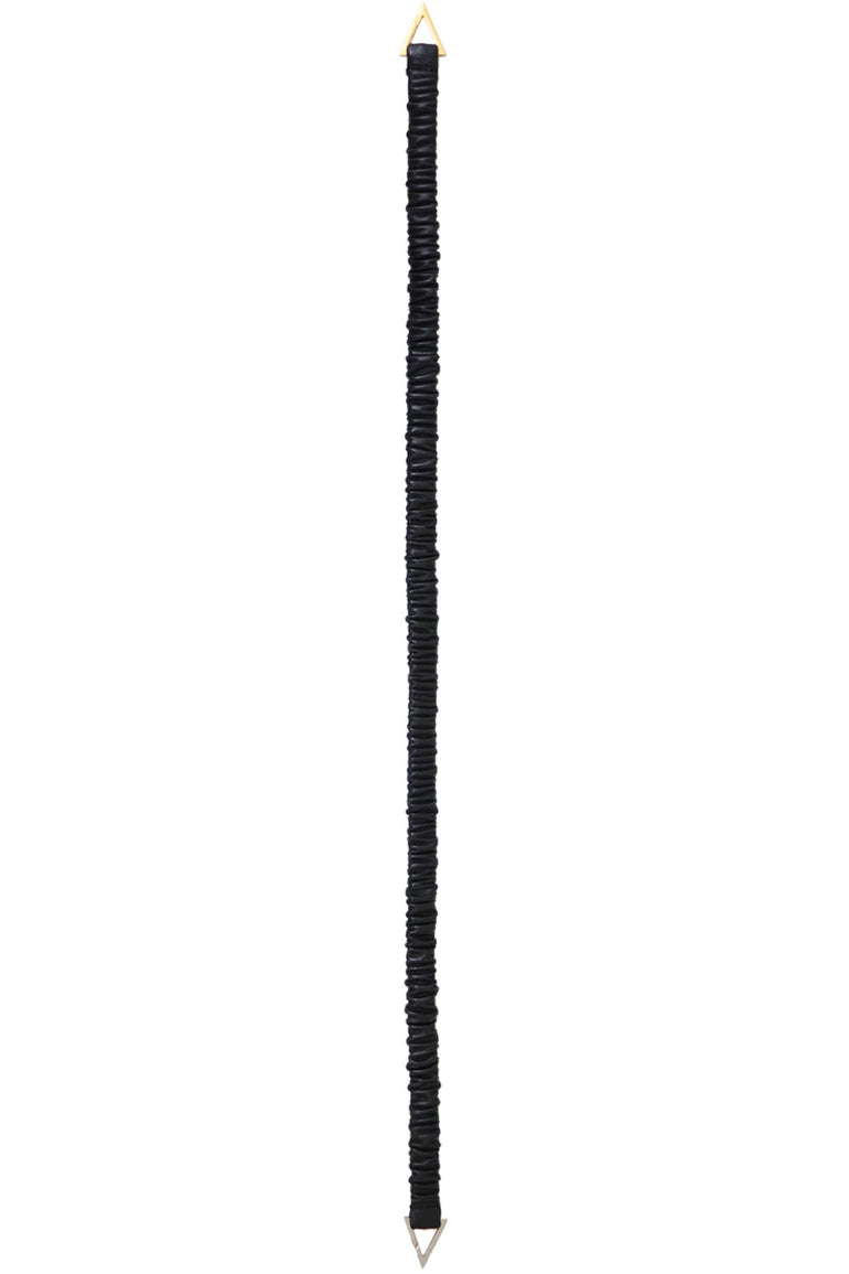 BOTTEGA VENETA ACCESSORIES RUCHED LEATHER BELT 19MM BLACK
