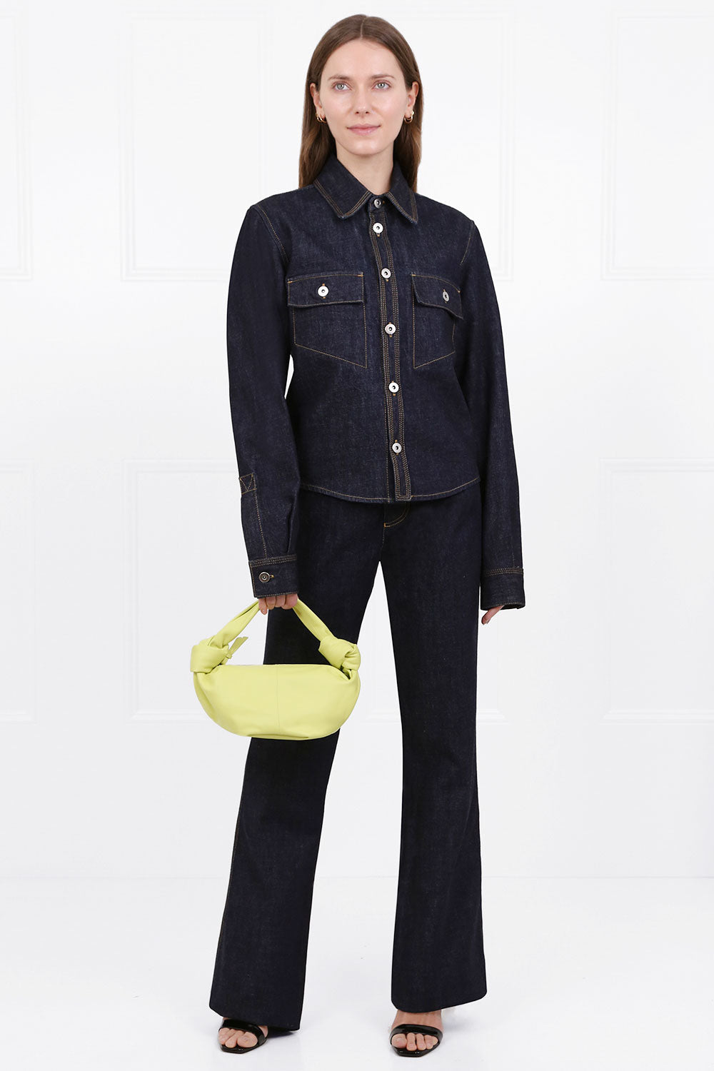 BOTTEGA VENETA BAGS SILVER DOUBLE KNOT MINI BAG SEAGRASS