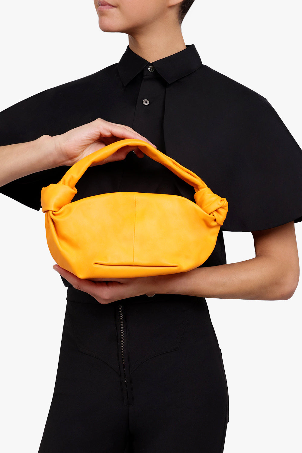 BOTTEGA VENETA BAGS MULTI Double Knot Top Handle Mini Bag | Tangerine/Gold