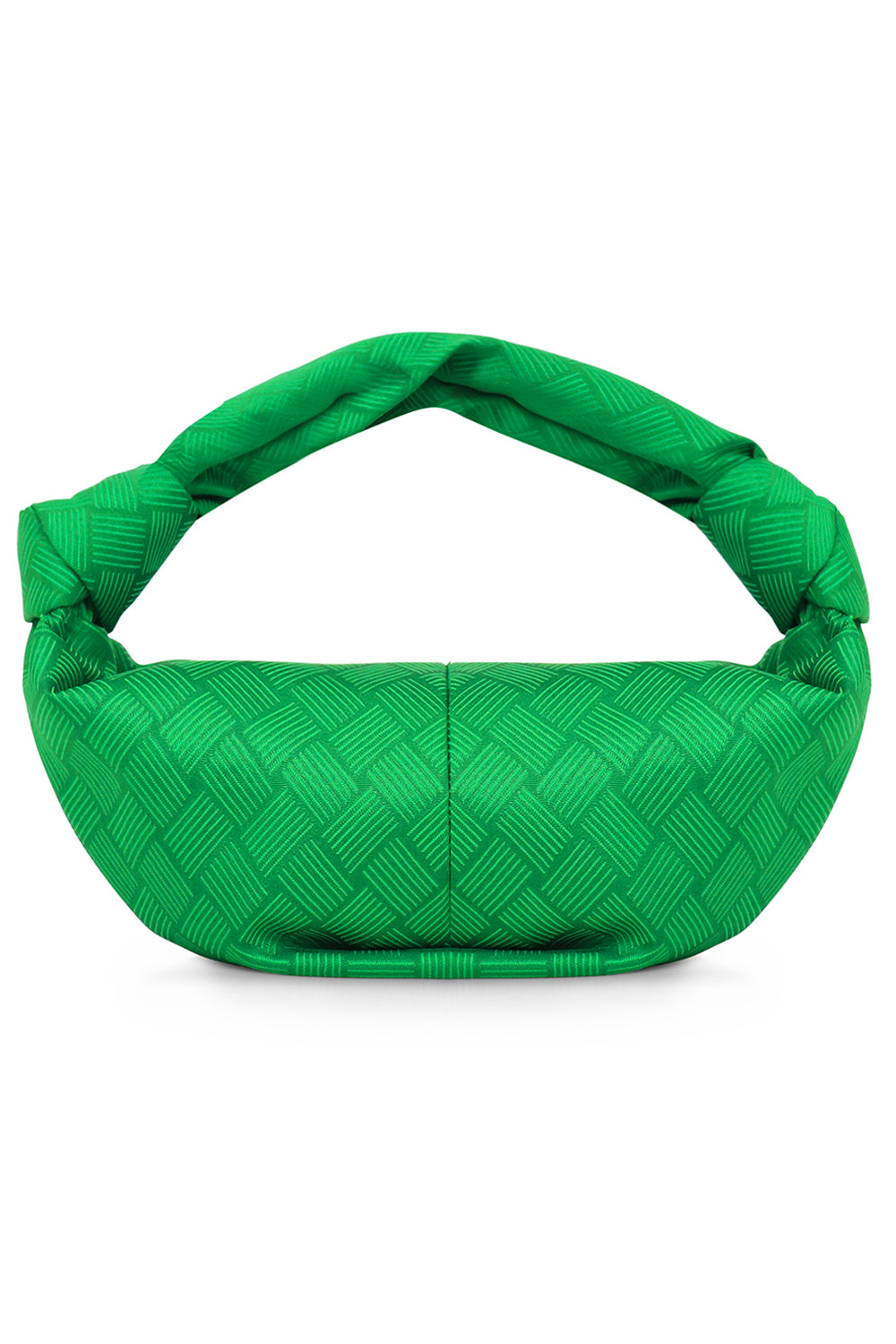 BOTTEGA VENETA BAGS GREEN JACQUARD DOUBLE KNOT BAG PARAKEET GREEN