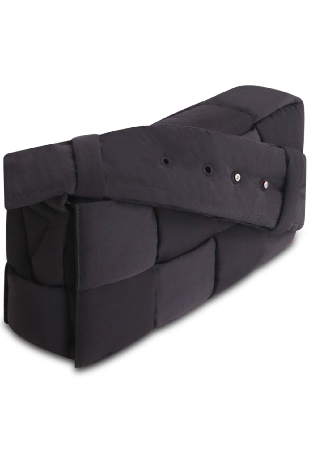 BOTTEGA VENETA BAGS BLACK MEDIUM CASSETTE PADDED MESSENGER | BLACK/SILVER