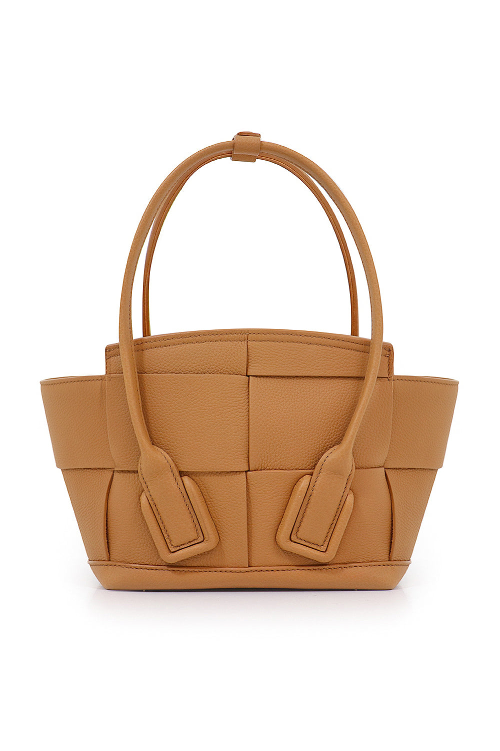 BOTTEGA VENETA BAGS GOLD MINI ARCO 29 BAG GRAINED LEATHER CARAMEL