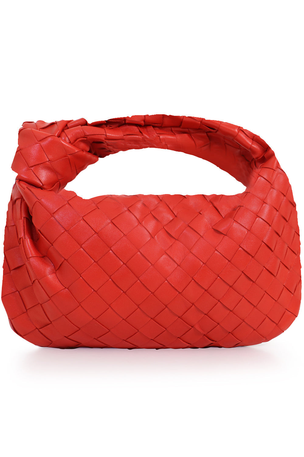 BOTTEGA VENETA BAGS RED MINI JODIE BAG WOVEN LEATHER NAIL POLISH