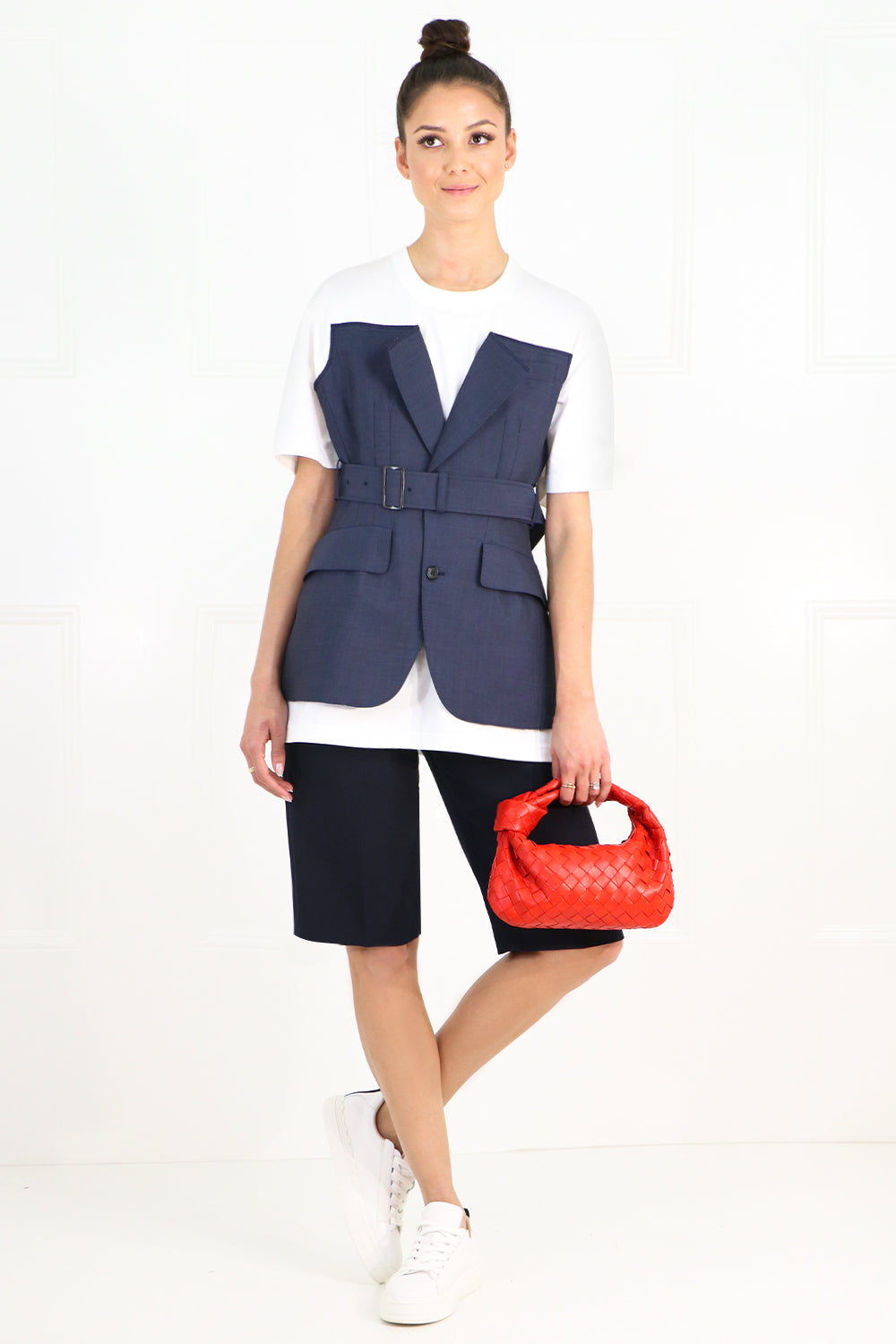 BOTTEGA VENETA BAGS RED MINI JODIE BAG WOVEN LEATHER NAIL POLISH