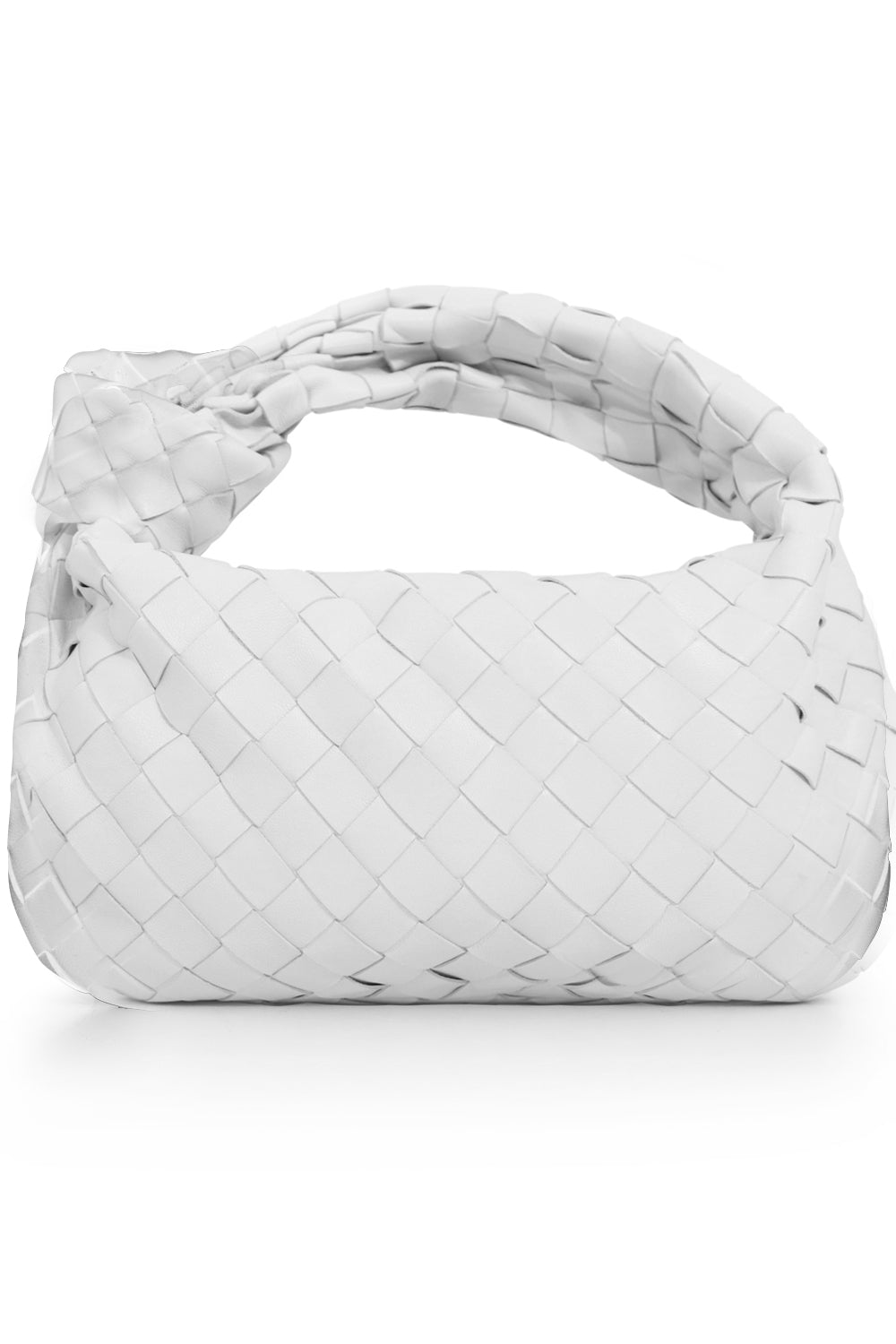 BOTTEGA VENETA BAGS WHITE MINI JODIE BAG WOVEN LEATHER WHITE
