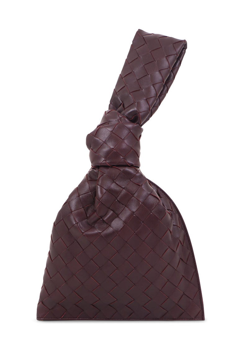BOTTEGA VENETA BAGS GOLD MINI TWIST BAG WOVEN LEATHER GRAPE