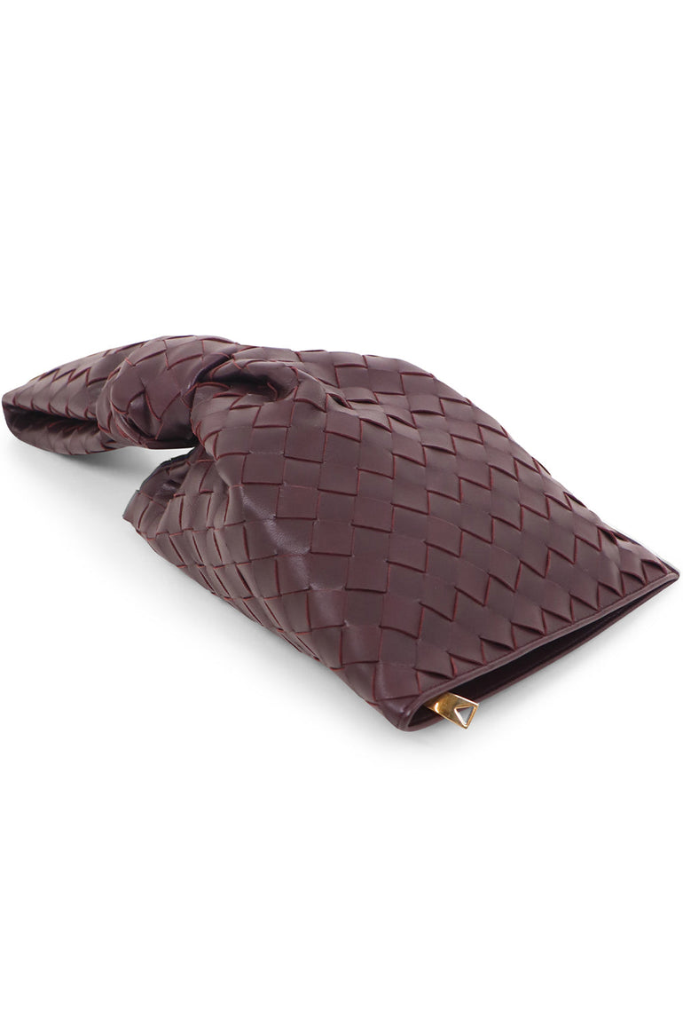 BOTTEGA VENETA BAGS GOLD MINI TWIST BAG WOVEN LEATHER GRAPE