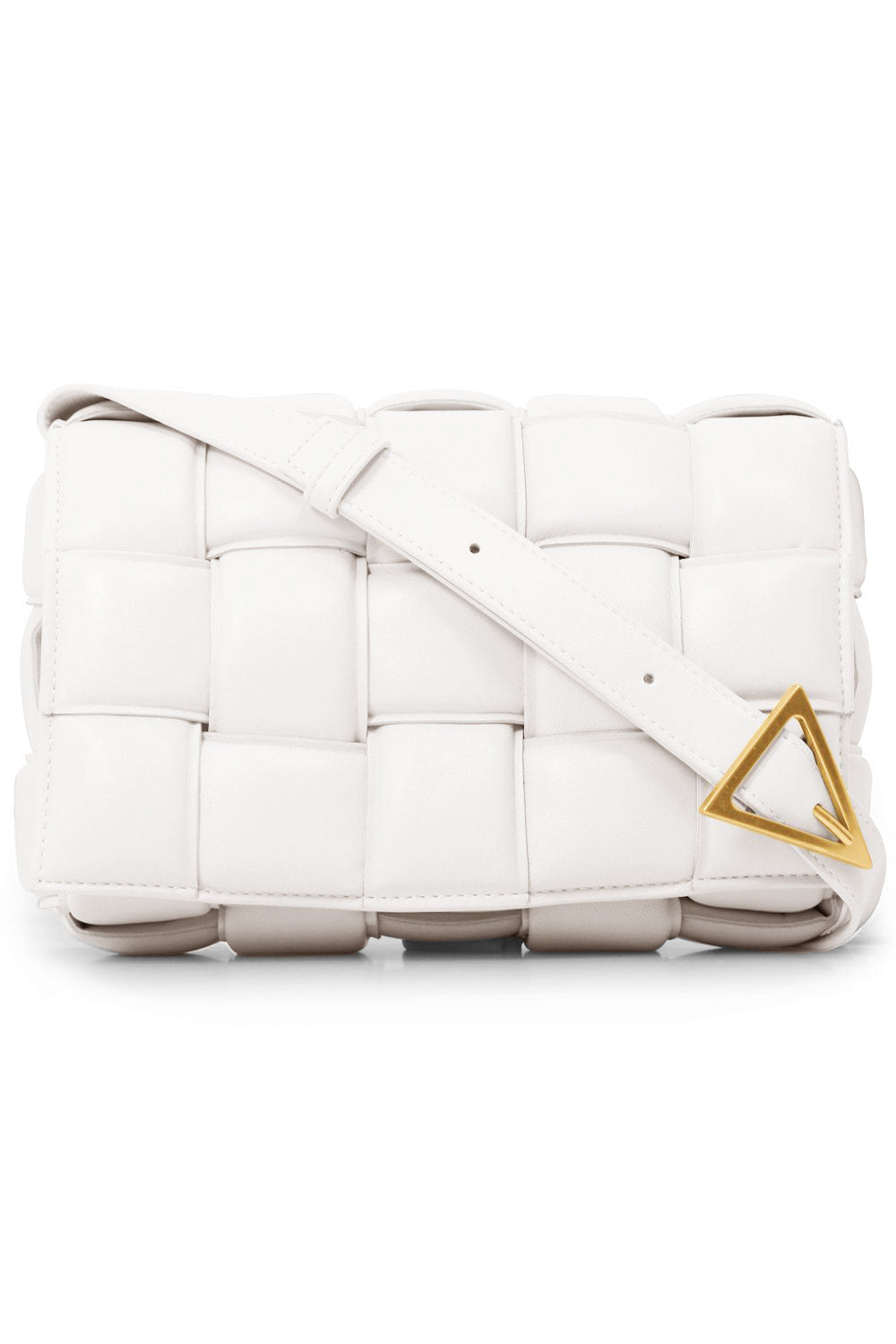 BOTTEGA VENETA BAGS WHITE PADDED CASSETTE BAG | CHALK/GOLD