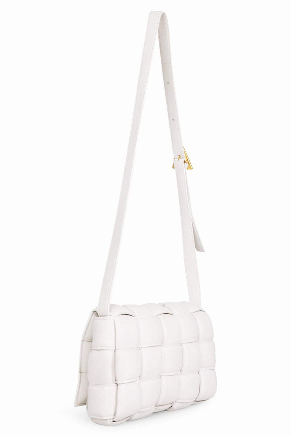 BOTTEGA VENETA BAGS WHITE PADDED CASSETTE BAG | CHALK/GOLD