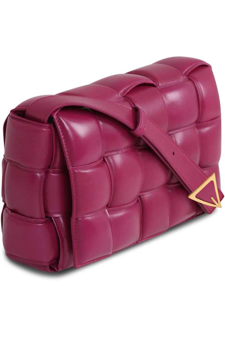 BOTTEGA VENETA BAGS GOLD PADDED CASSETTE BAG CINNABAR/GOLD