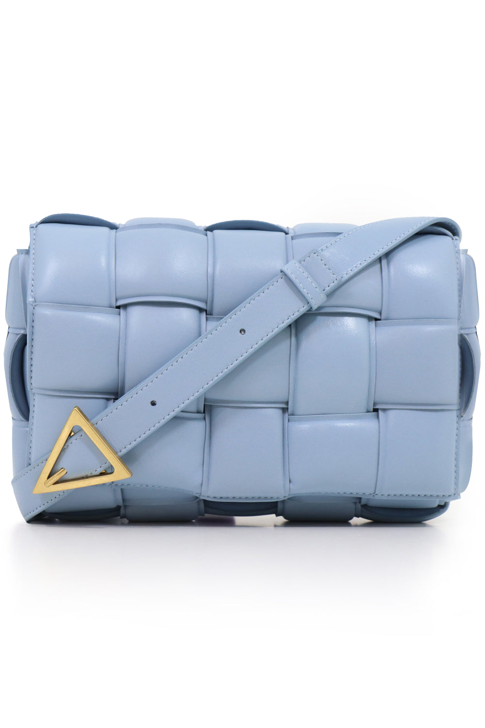 BOTTEGA VENETA BAGS BLUE PADDED CASSETTE BAG ICE BLUE