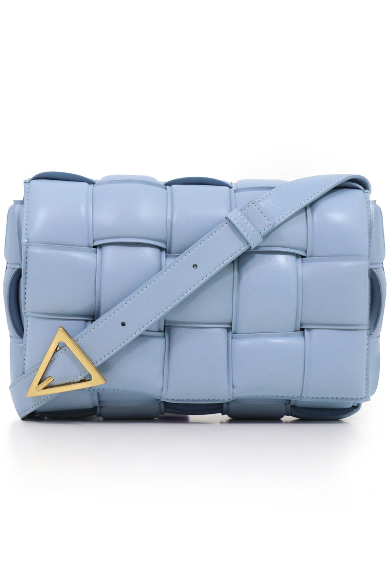 BOTTEGA VENETA BAGS BLUE PADDED CASSETTE BAG ICE BLUE
