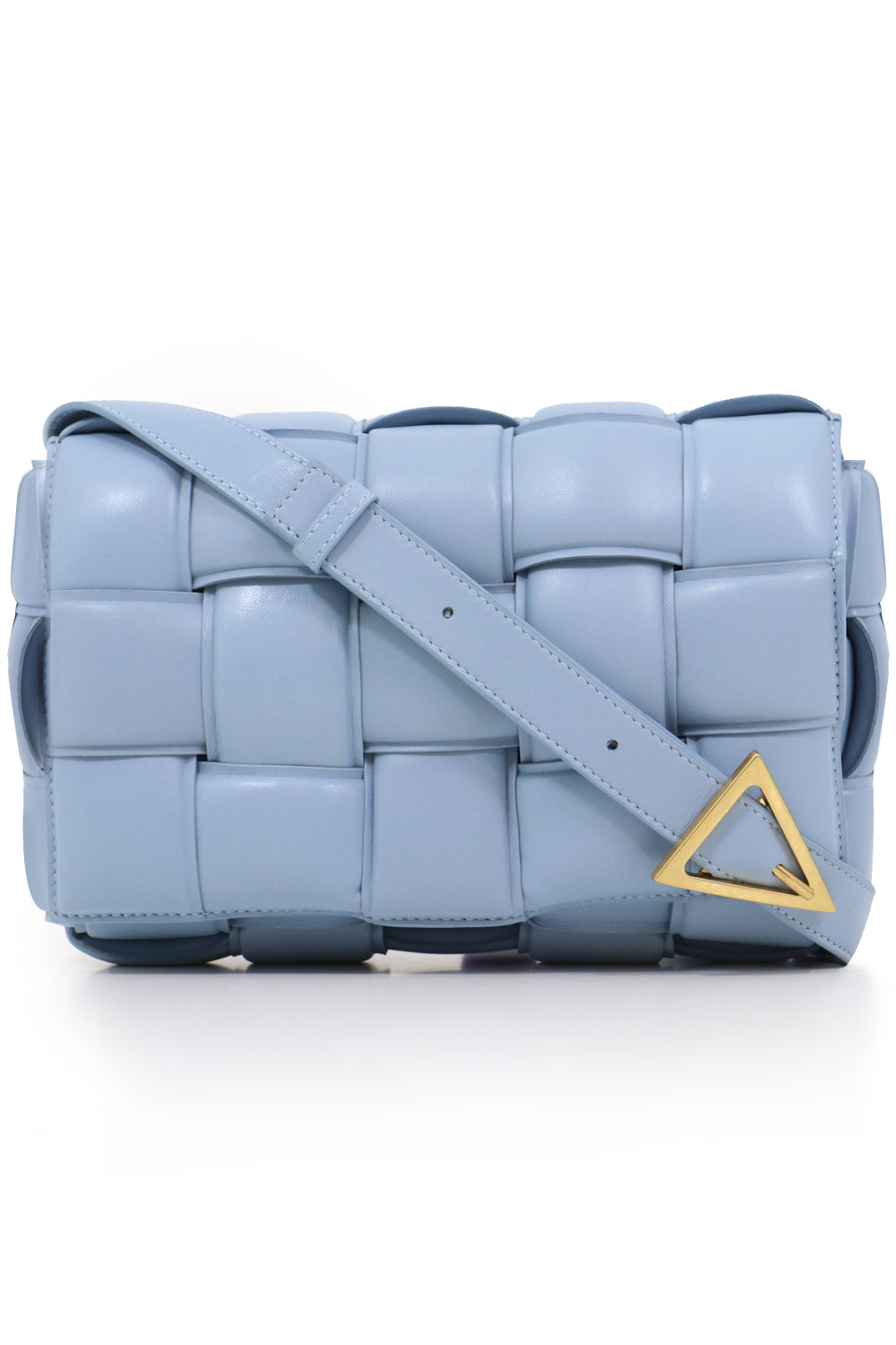 BOTTEGA VENETA BAGS BLUE PADDED CASSETTE BAG ICE BLUE